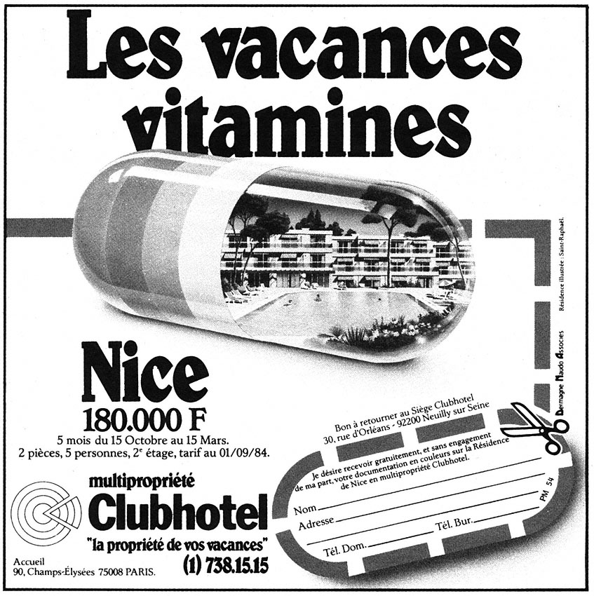 Publicité ClubHotel 1984