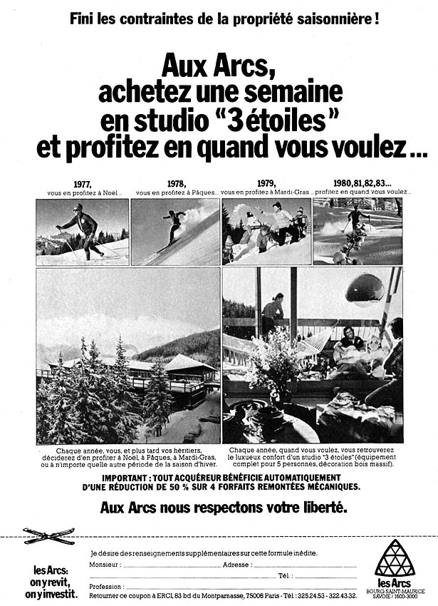 Publicit� Immo Montagne 1977