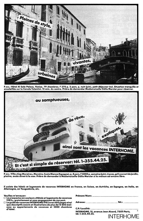 Publicité Interhome 1982