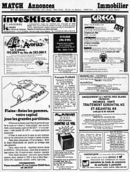Publicité Match Annonces 1979