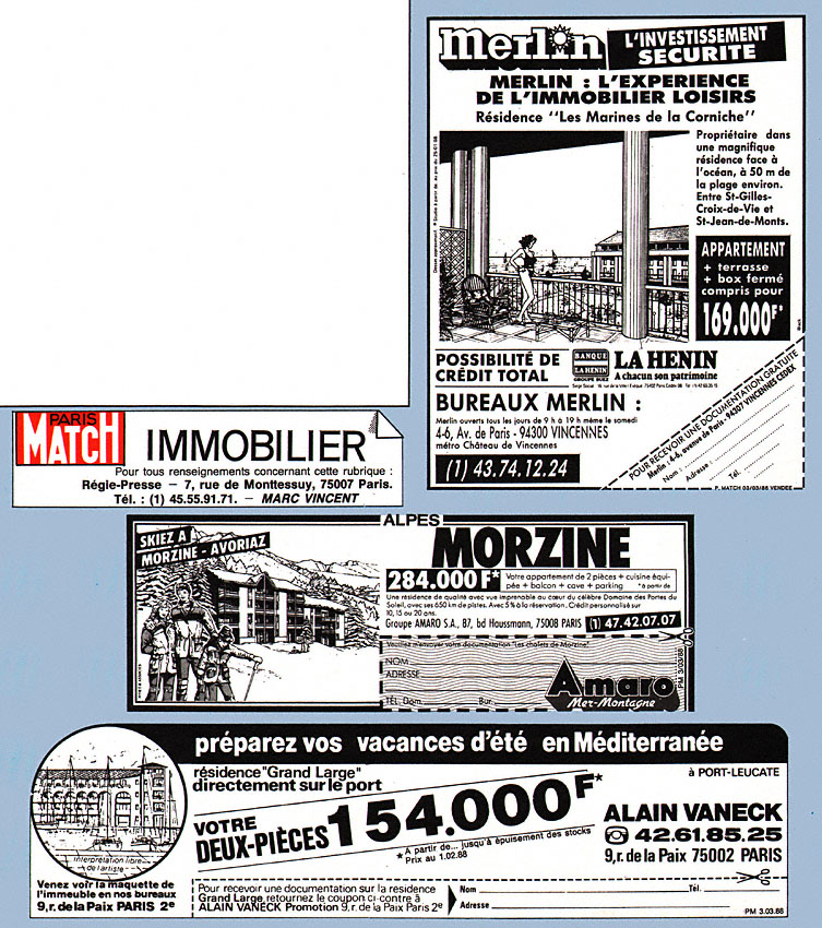 Publicité Match Annonces 1988