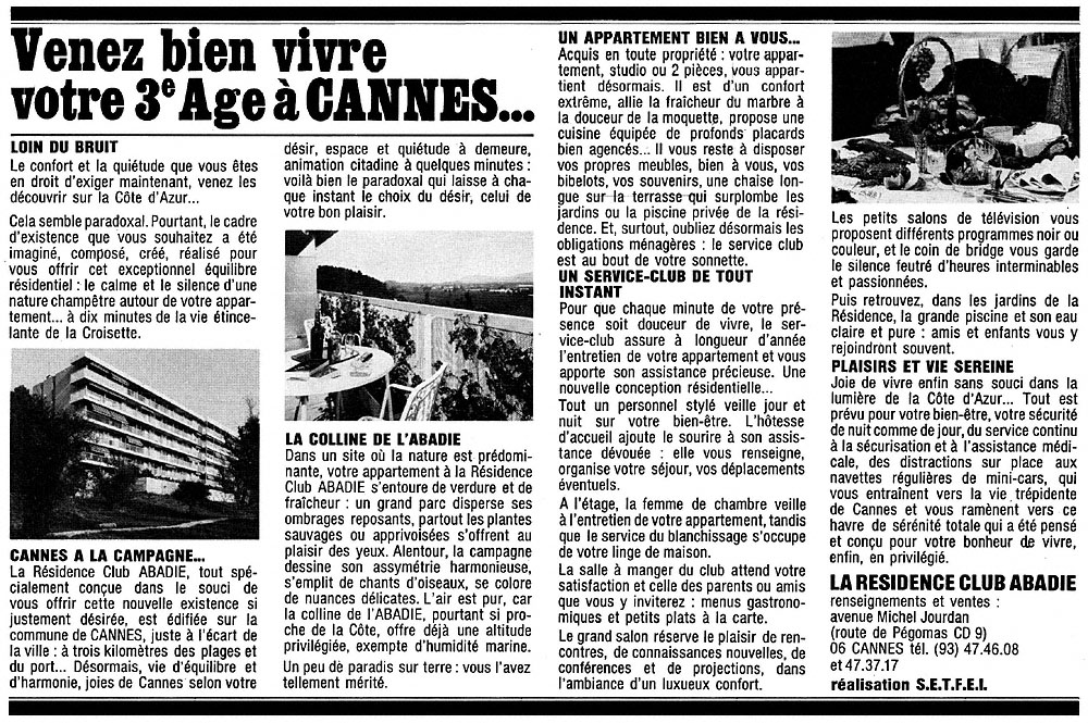 Publicité Mer 1978