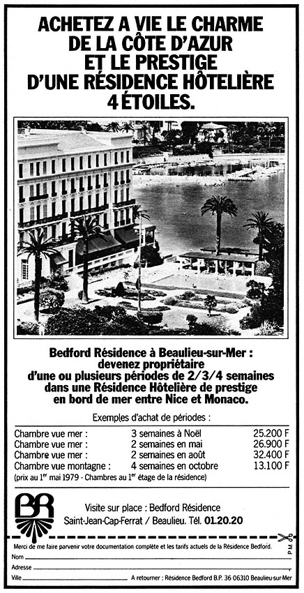 Publicité Mer 1979