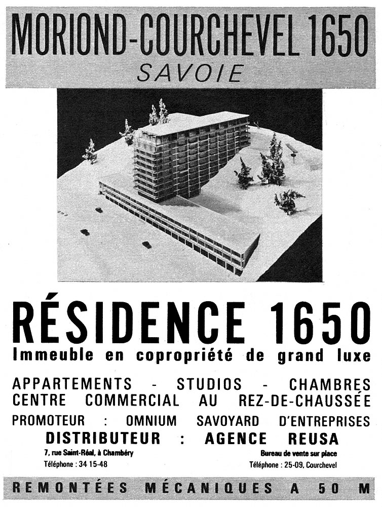 Publicité Montagne 1963