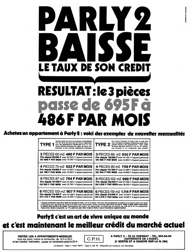 Publicité Paris 1970