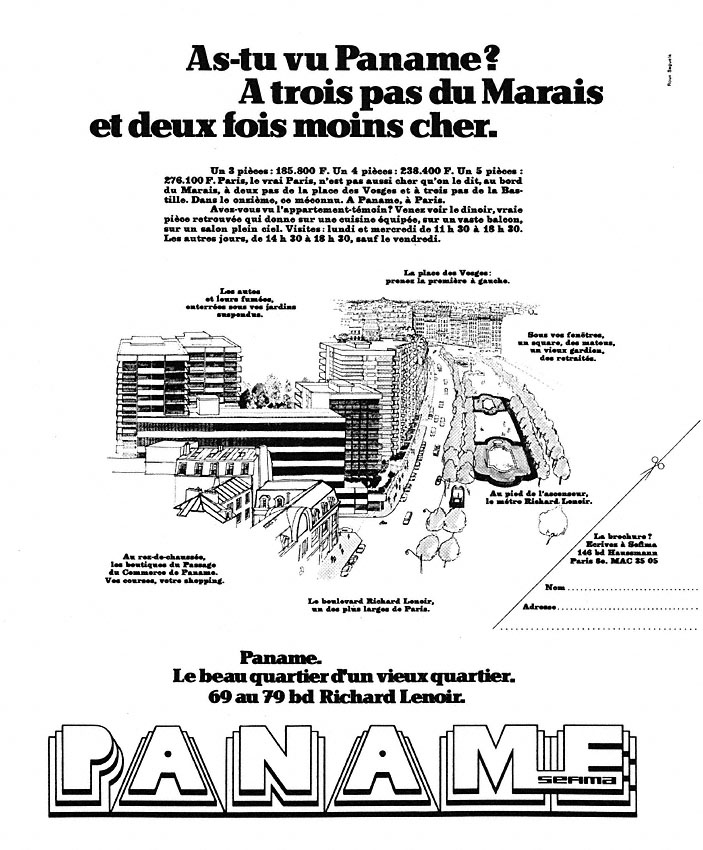 Publicité Paris 1972