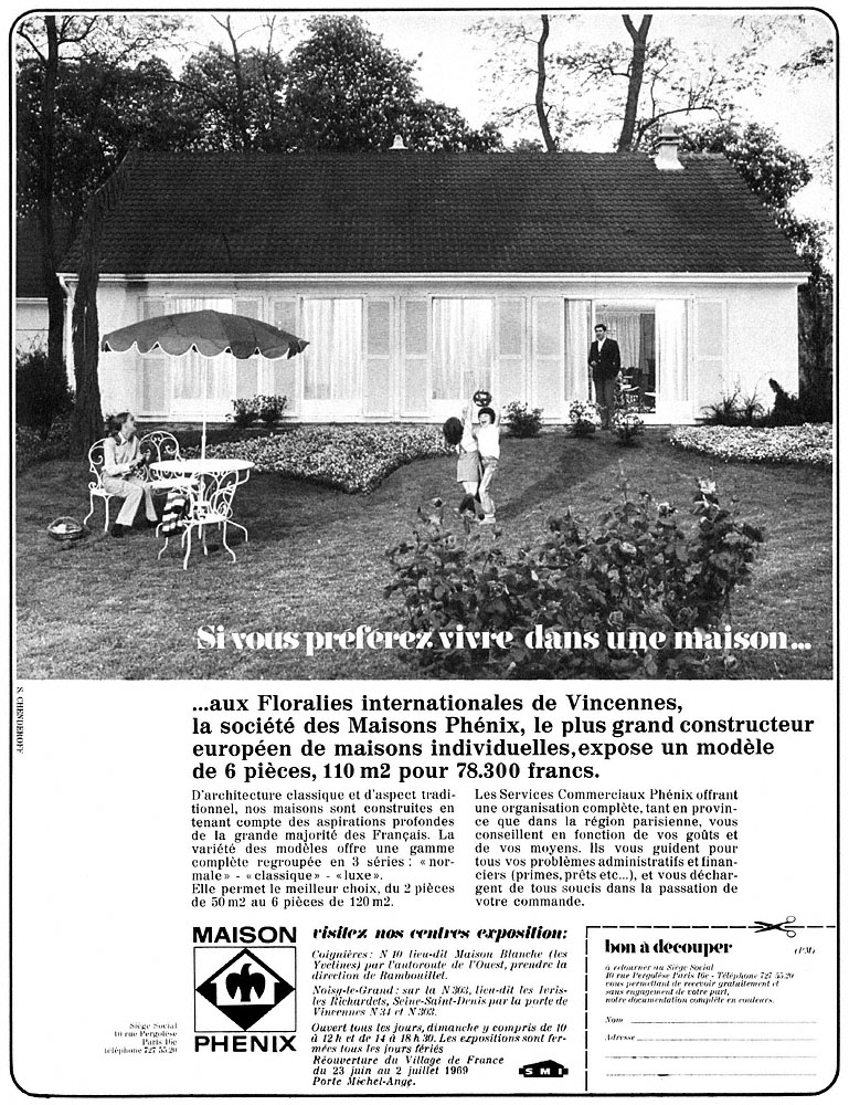 Publicit� Phenix 1969