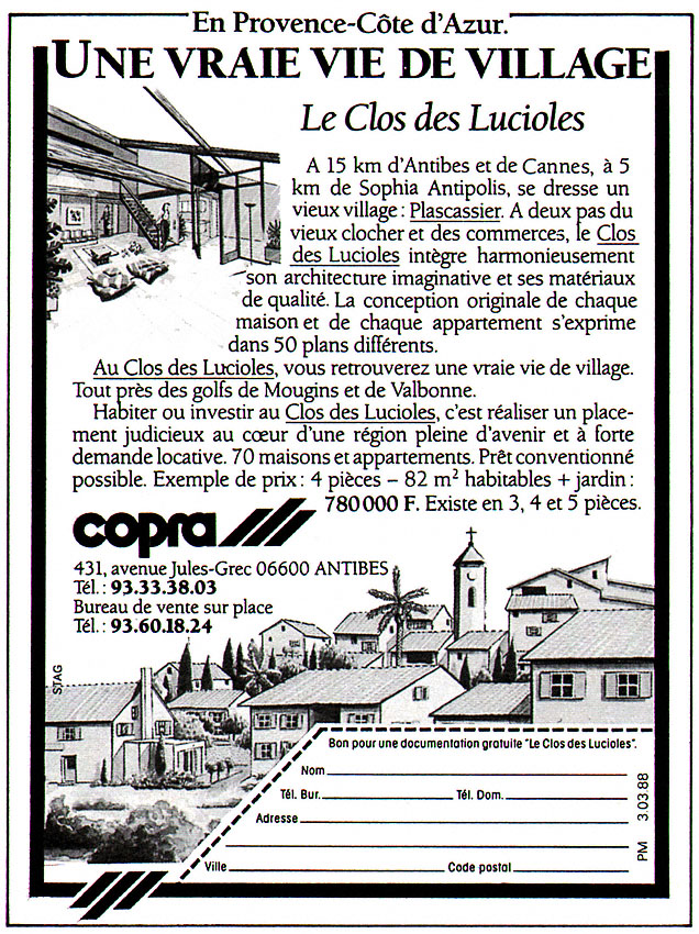 Publicité Programmes Immobiliers 1988