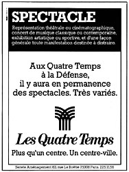 Publicit Les Quatre Temps 1980