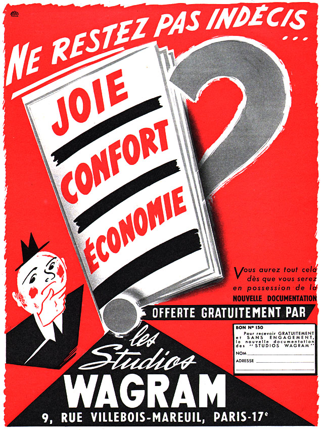 Publicité Wagram 1956