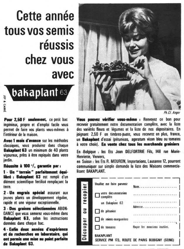 Publicité Bakaplant 1963