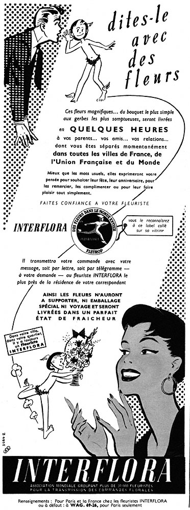 Publicité Interflora 1953