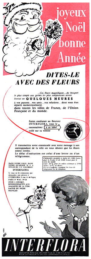 Publicité Interflora 1954