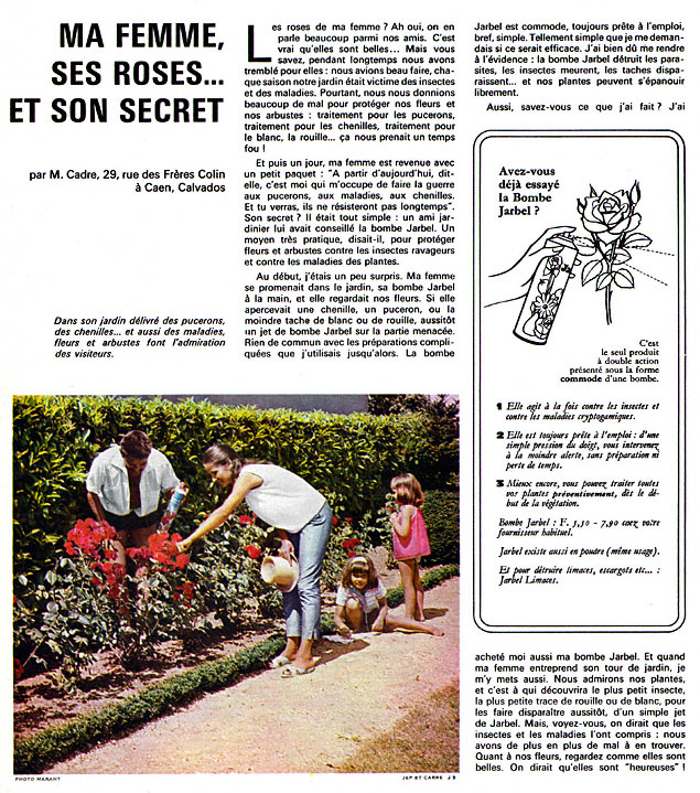 Publicité Jarbel 1965