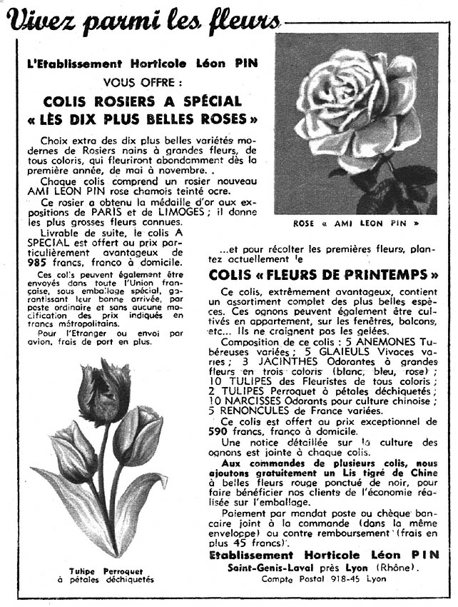 Publicité Lon Pin 1949