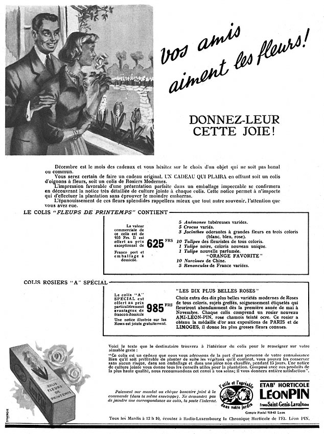 Publicité Lon Pin 1950