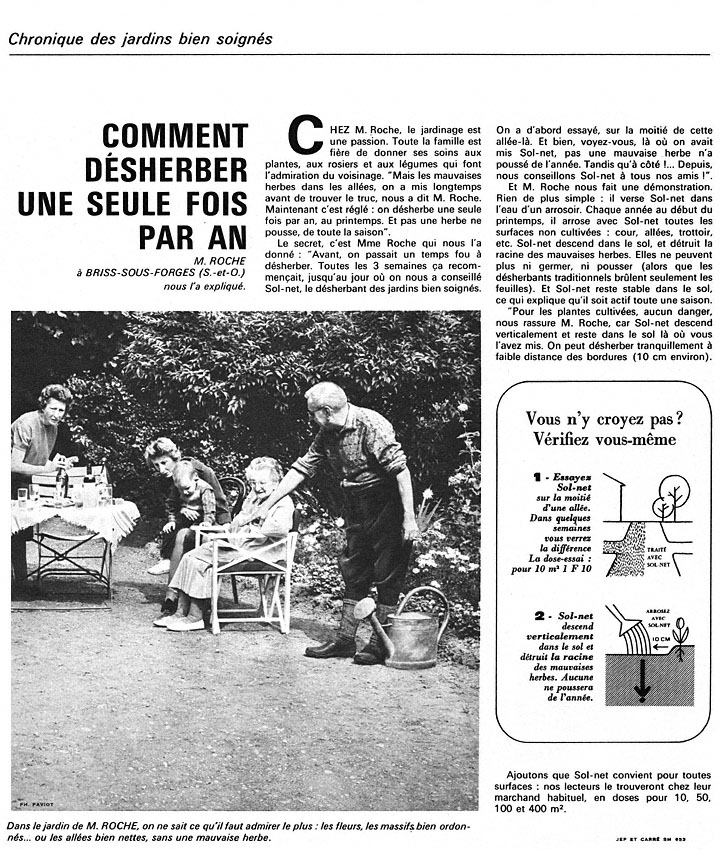 Publicité Sol-Net 1965