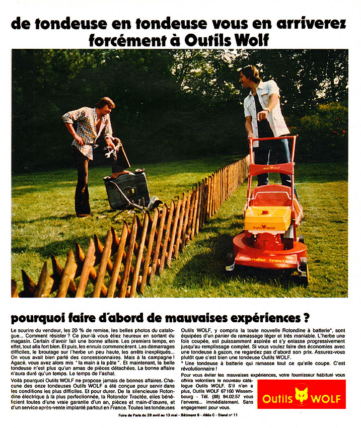 Publicité Wolf 1973