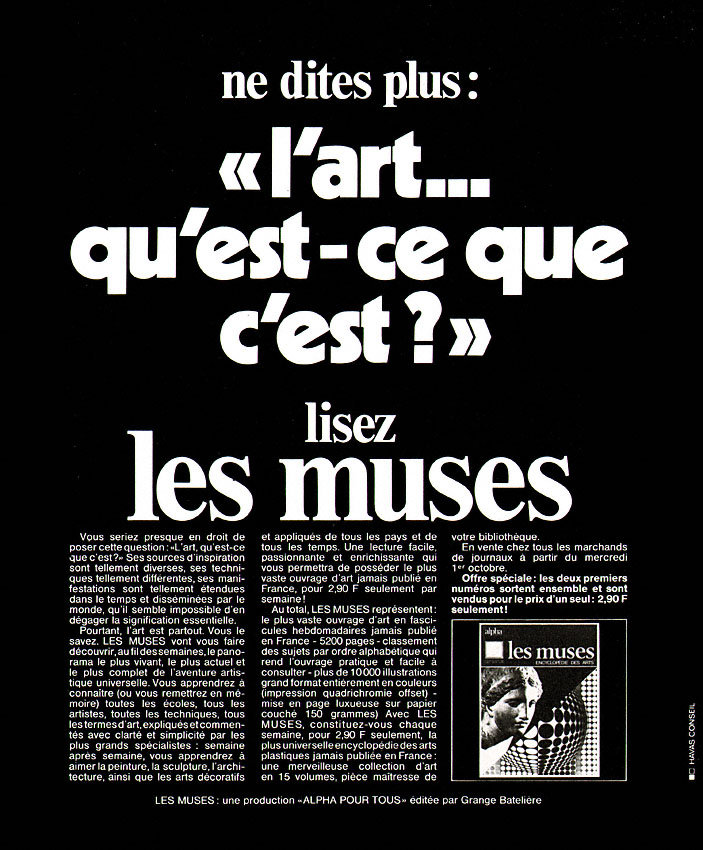 Publicité Alpha 1969