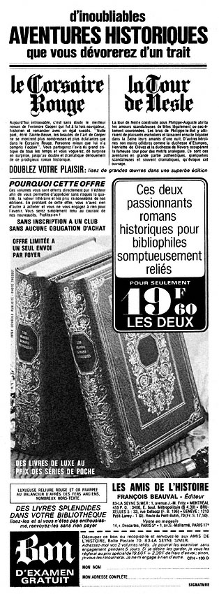 Publicité Amis Histoire 1969