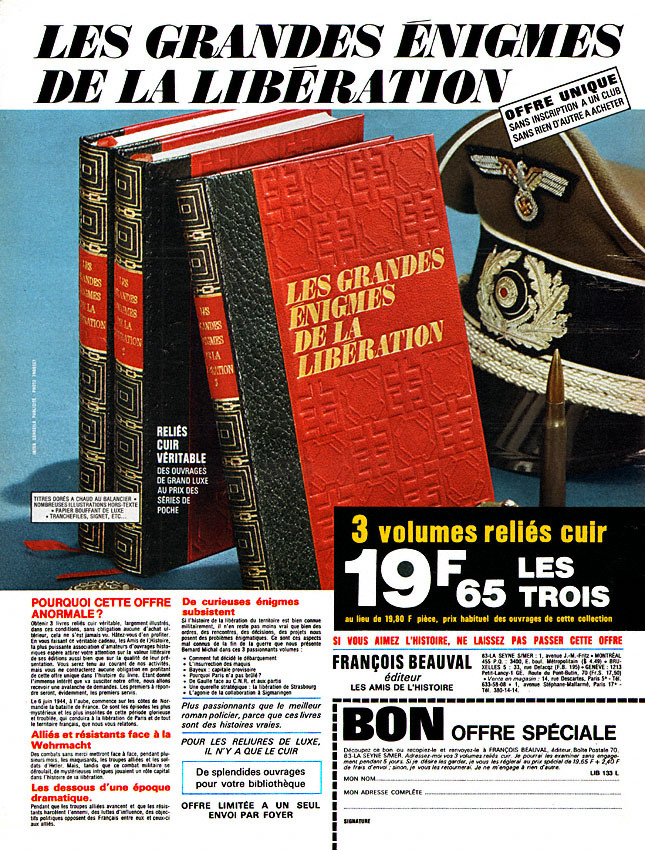 Publicité Amis Histoire 1969