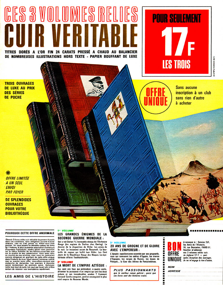 Publicit� Amis Histoire 1966