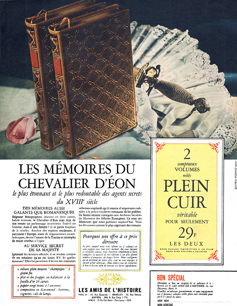 Publicit� Amis Histoire 1967