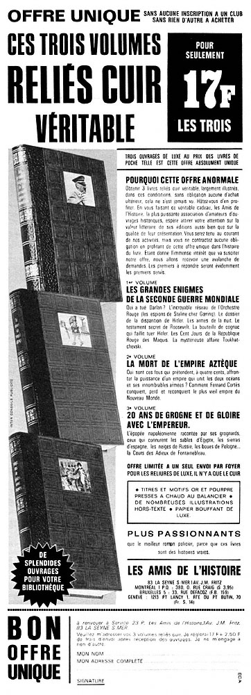 Publicit� Amis Histoire 1968