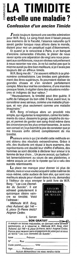 Publicit� Aubanel 1969