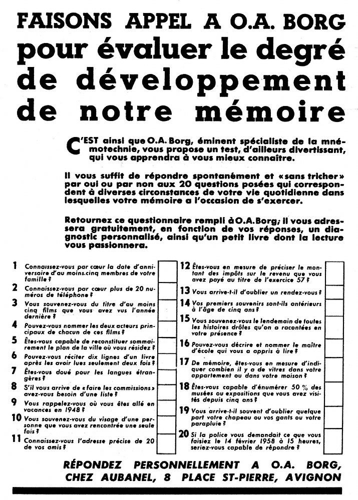 Publicité Aubanel 1961