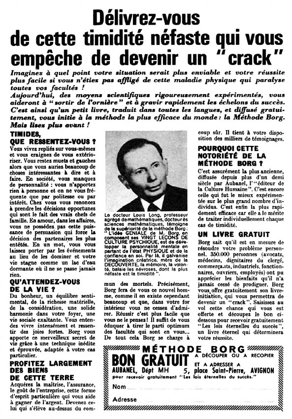Publicit� Aubanel 1964