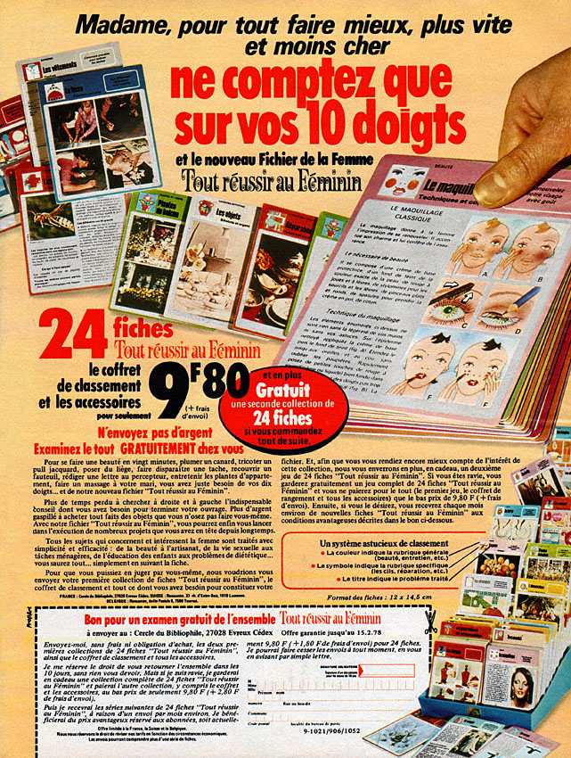 Publicité Cercle du Bibliophile 1978