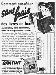 Marque Club Franais du Livre 1955