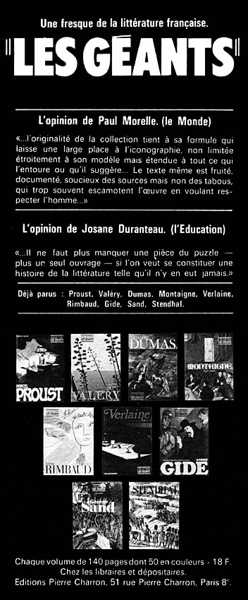 Publicité Editions Charron 1973