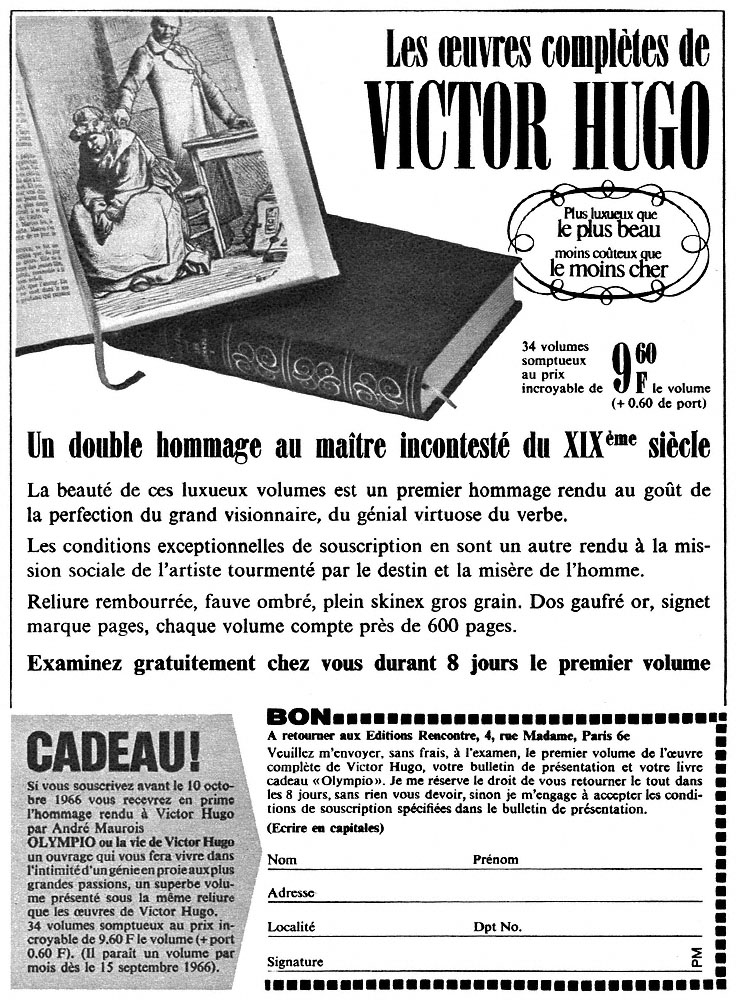 Publicit� Editions Rencontre 1966
