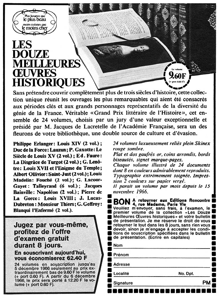 Publicit� Editions Rencontre 1966