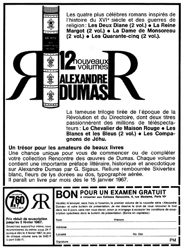 Publicité Editions Rencontre 1967