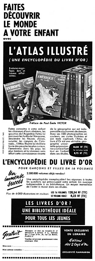 Publicité Flammarion 1962