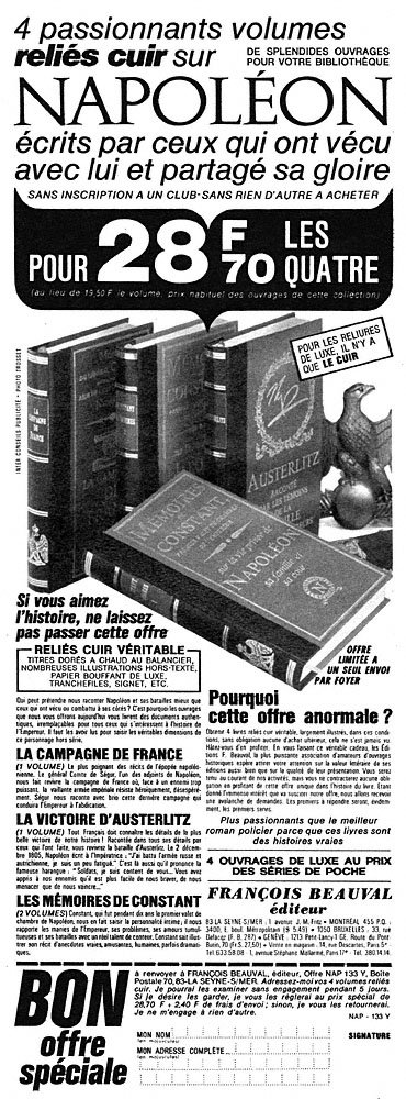 Publicit� Fran�ois Beauval 1969