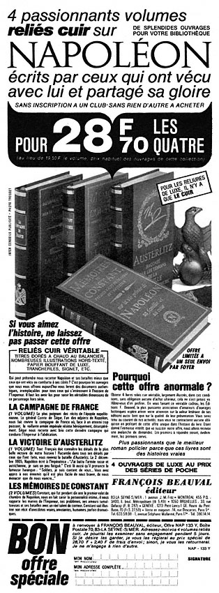 Publicité Franois Beauval 1971