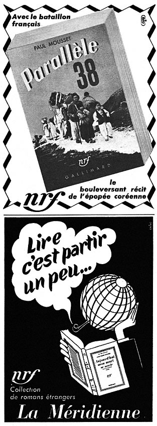 Publicité Gallimard 1951