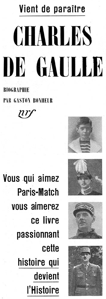 Publicité Gallimard 1958