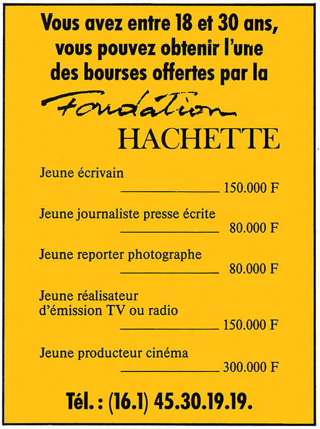 Publicité Hachette 1990