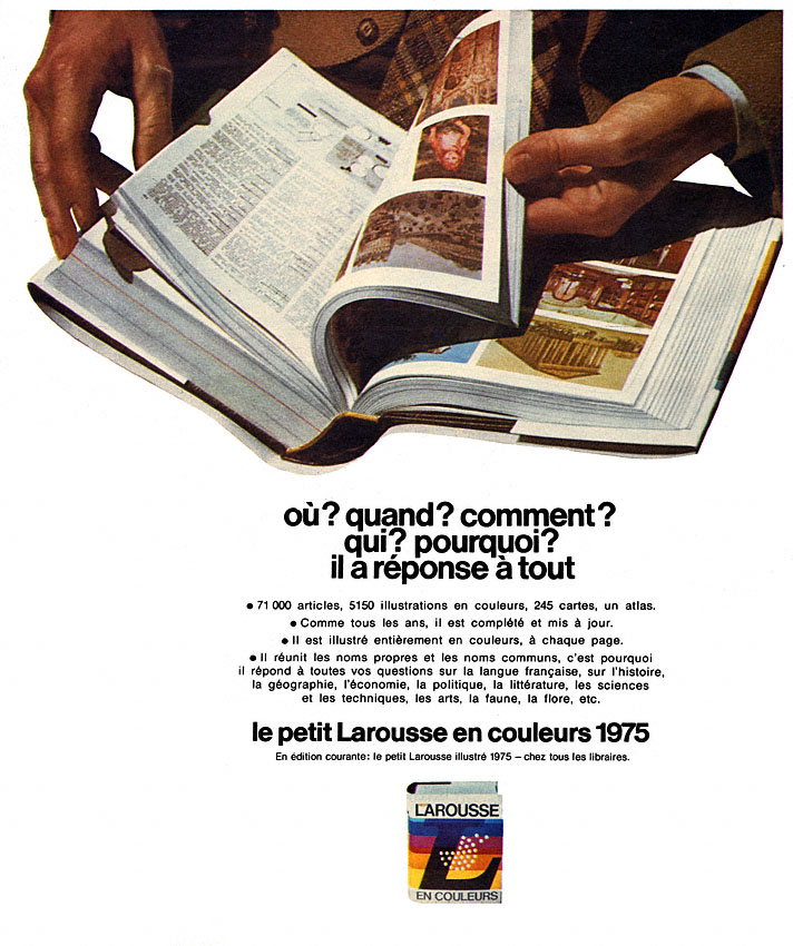 Publicité Larousse 1974