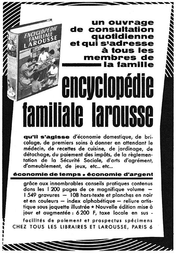 Publicité Larousse 1954
