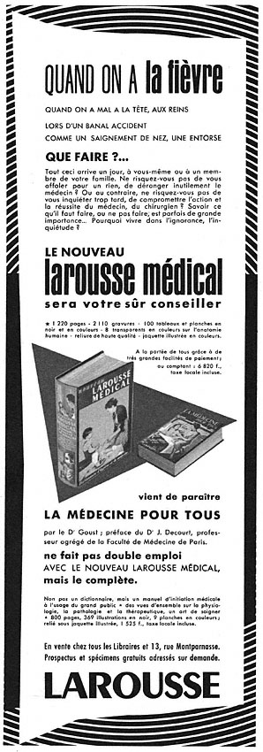 Publicité Larousse 1954