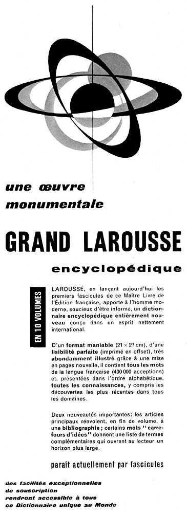 Publicité Larousse 1959