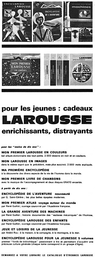 Publicité Larousse 1962