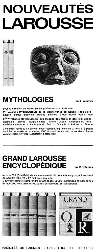 Publicité Larousse 1963