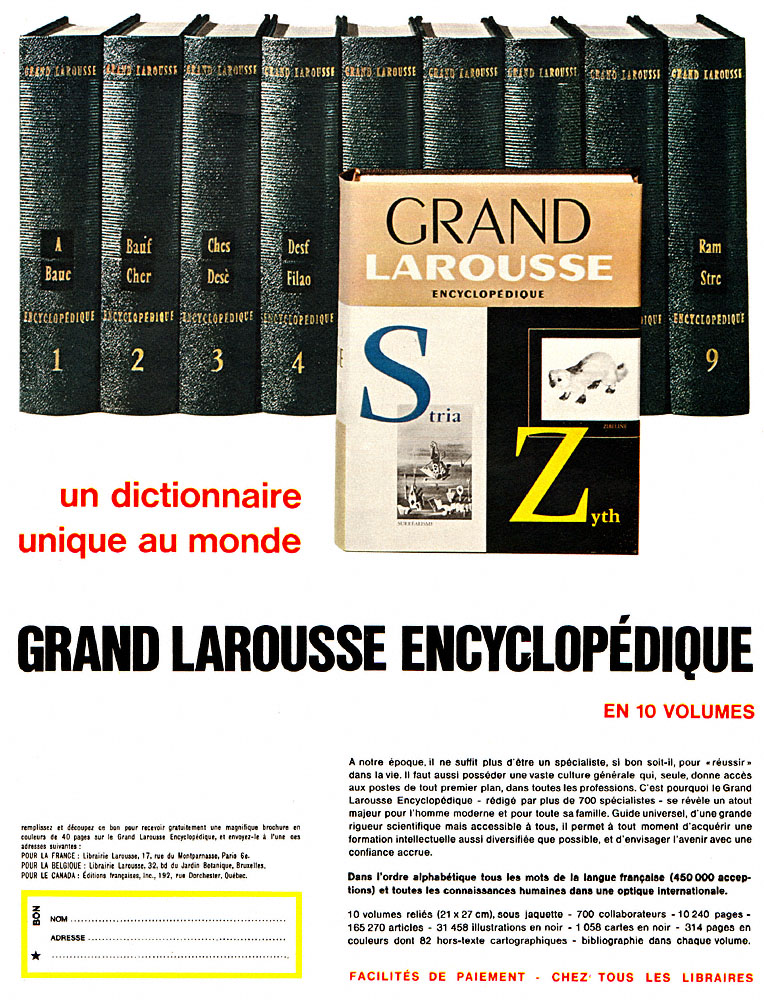 Publicit� Larousse 1965